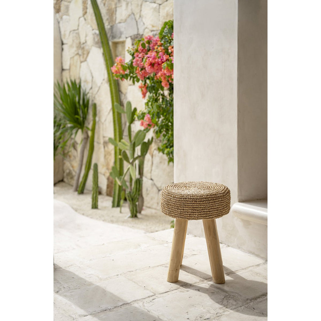 The Raffia Stool - Natural - LUXONAS HOME