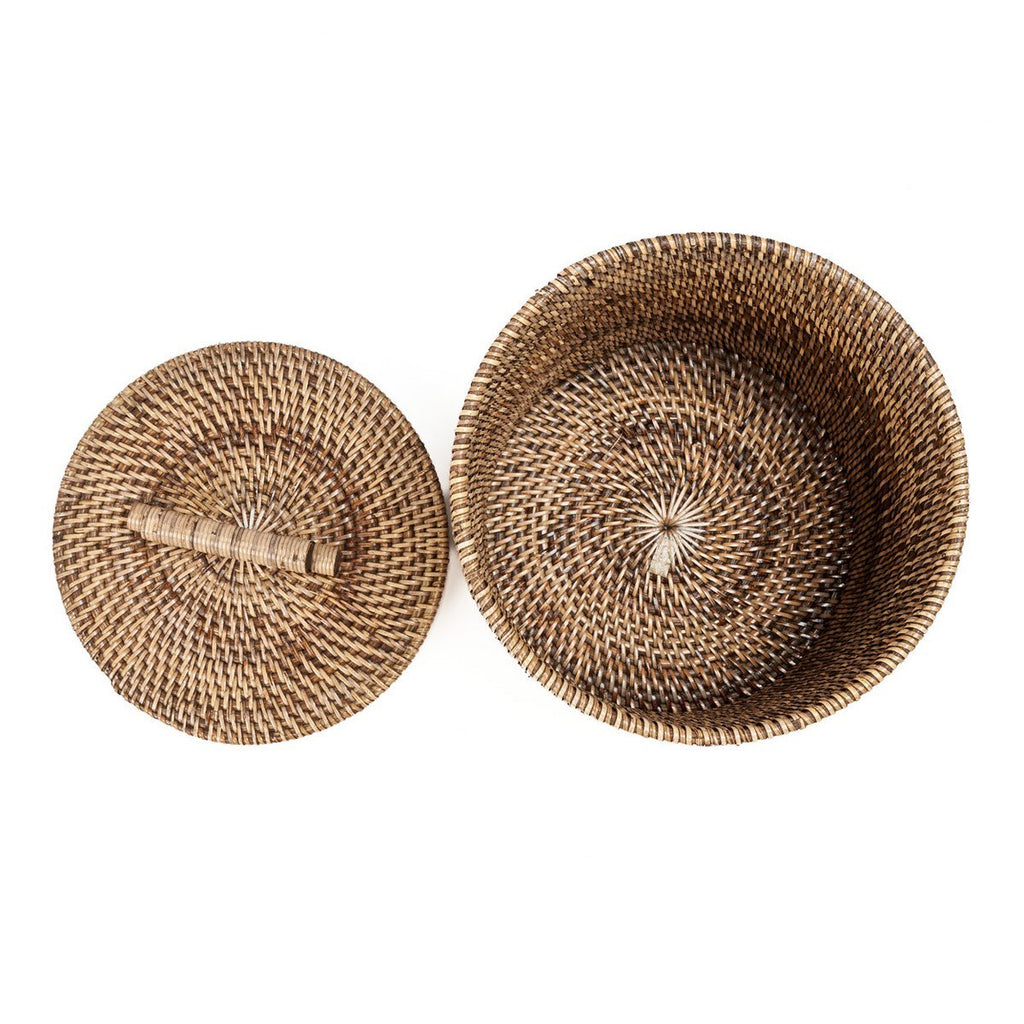 The Rattan Bin Low - Natural Brown - LUXONAS HOME