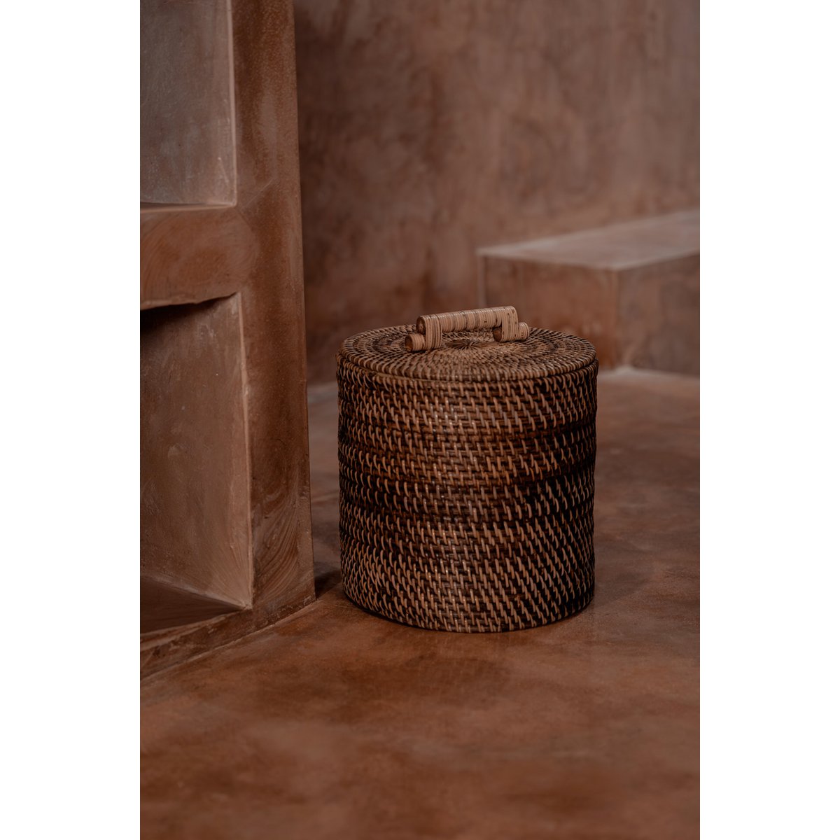 The Rattan Bin Low - Natural Brown - LUXONAS HOME