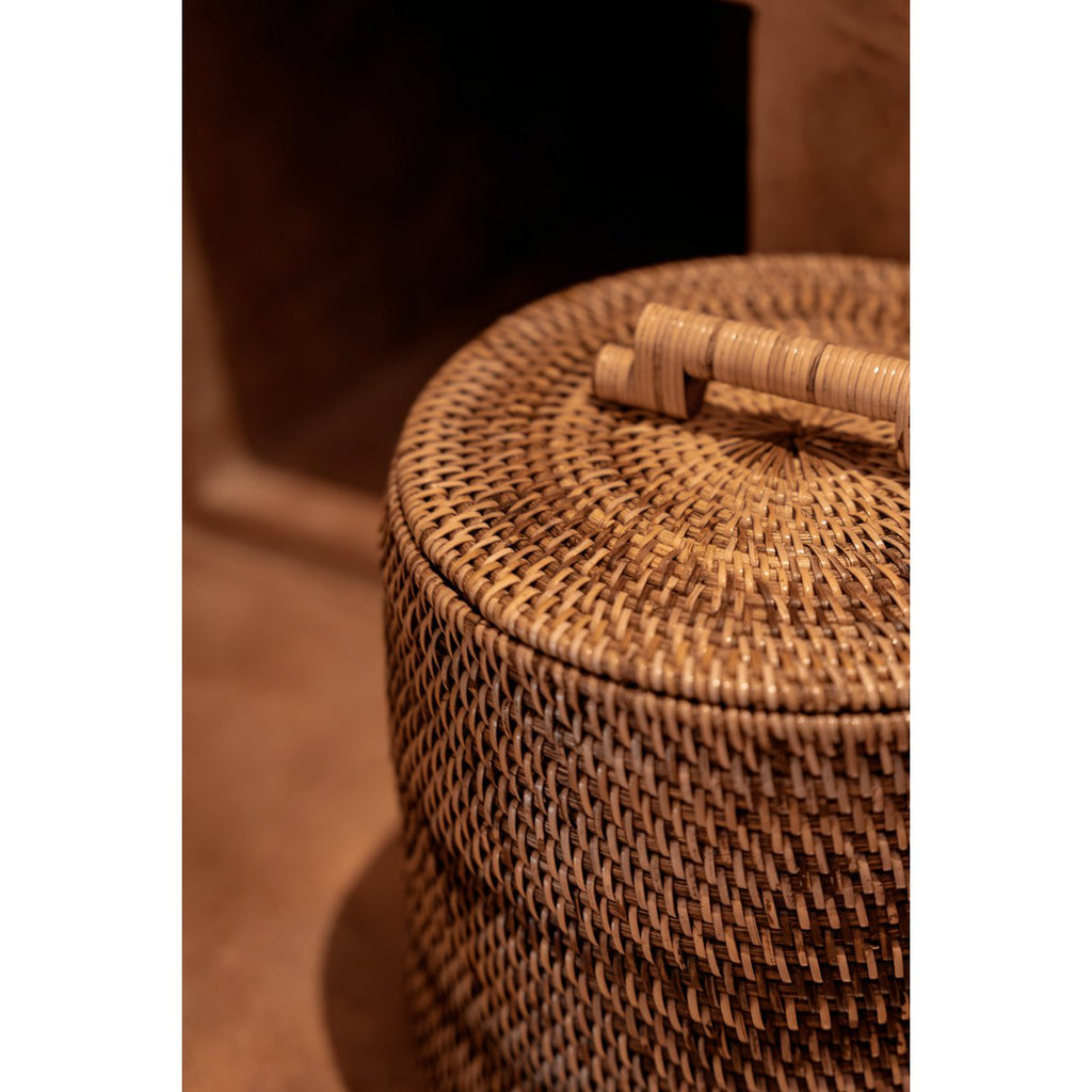 The Rattan Bin Low - Natural Brown - LUXONAS HOME