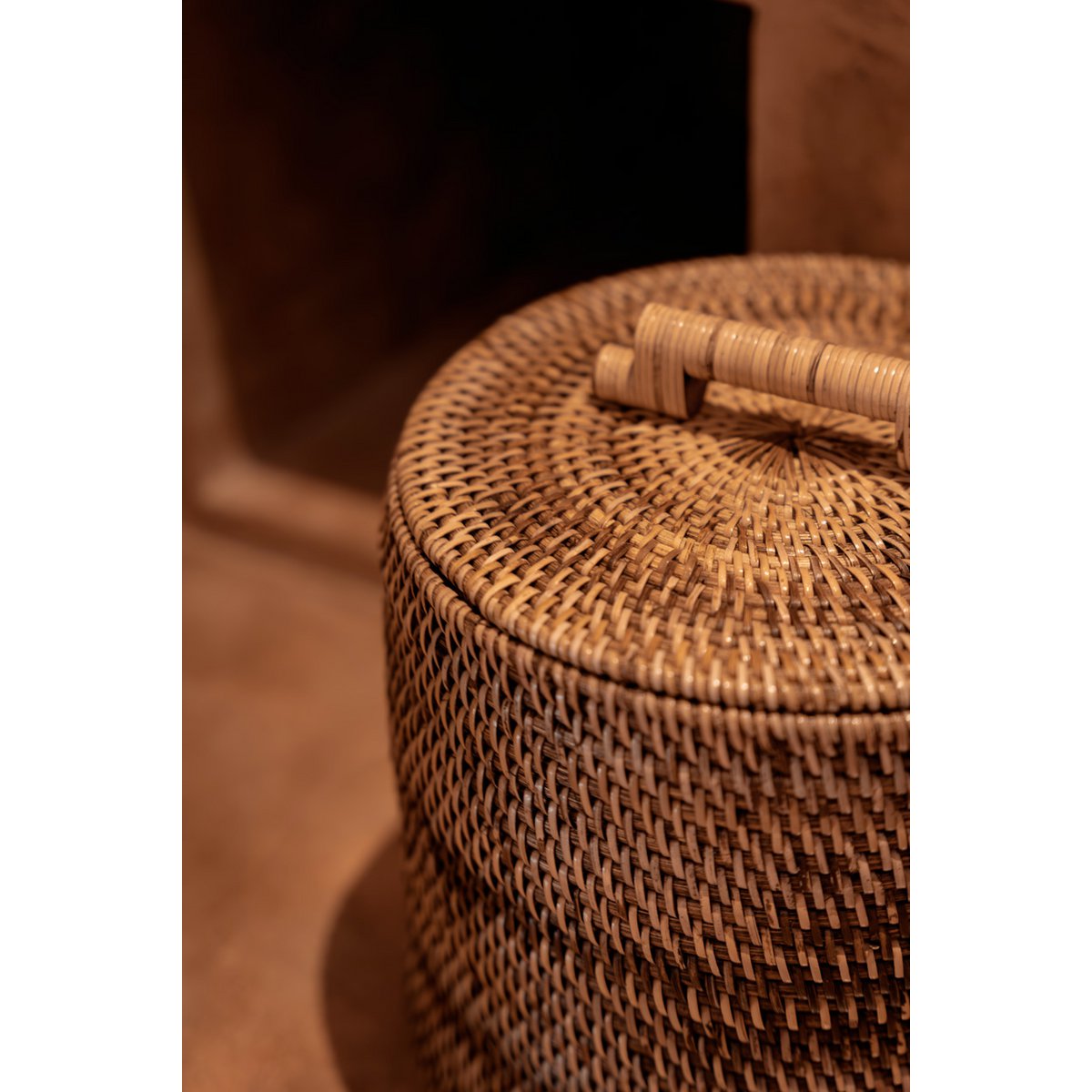 The Rattan Bin Low - Natural Brown - LUXONAS HOME