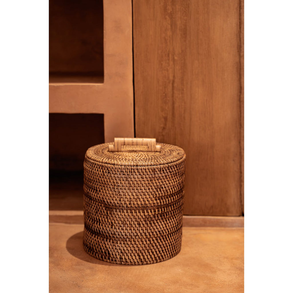 The Rattan Bin Low - Natural Brown - LUXONAS HOME