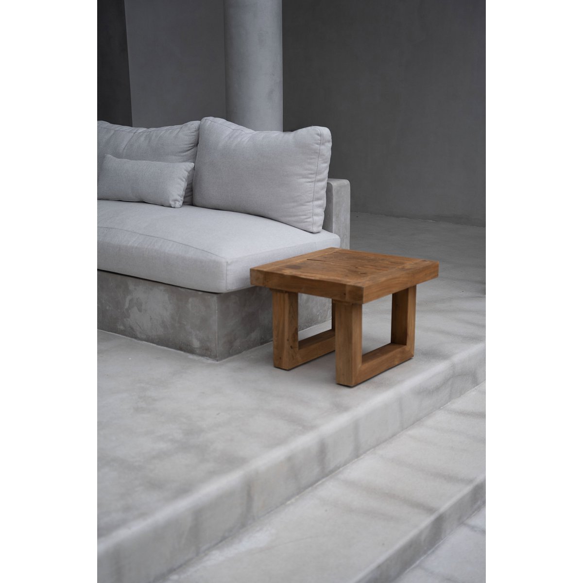 The Reclaimed Teak Side Table - Natural - LUXONAS HOME