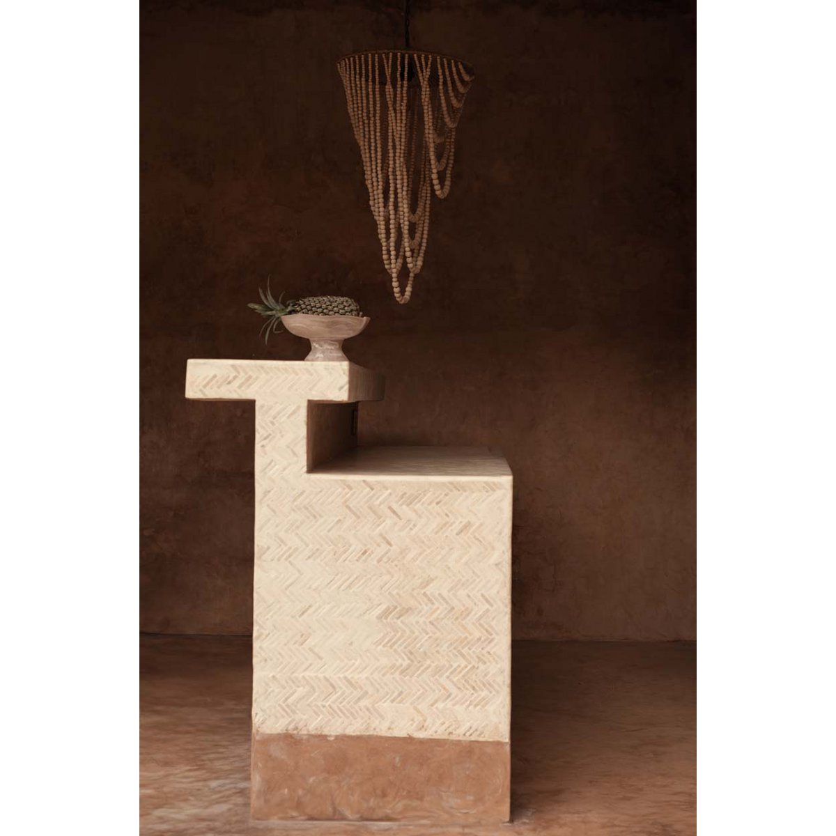 The Resin Organic Fruit Stand - Pink White - LUXONAS HOME