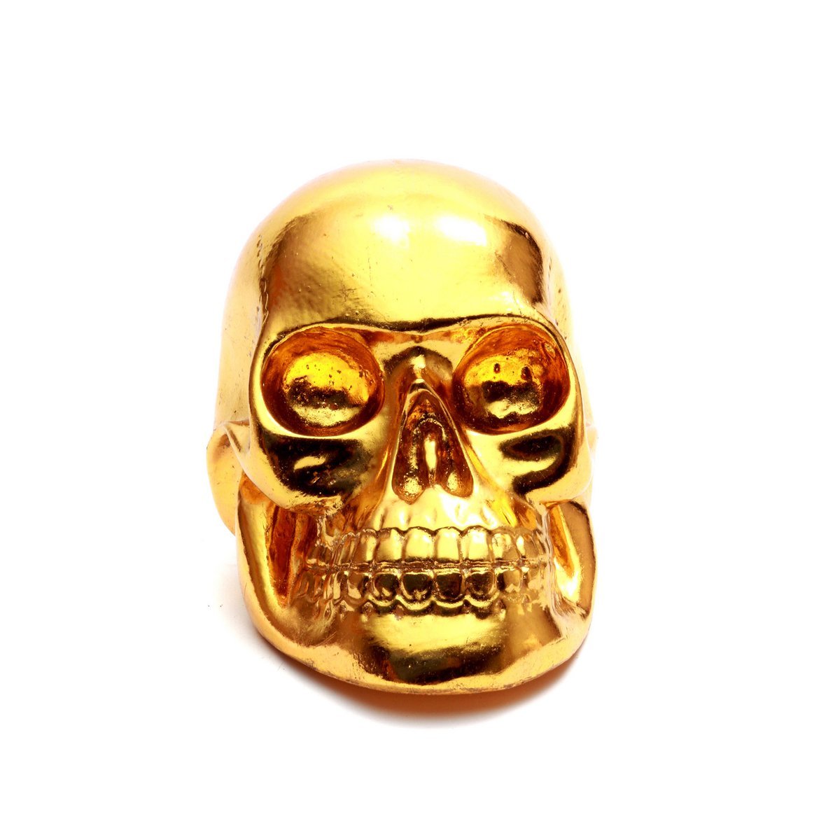 The Resin Skull Head Gold L - LUXONAS HOME