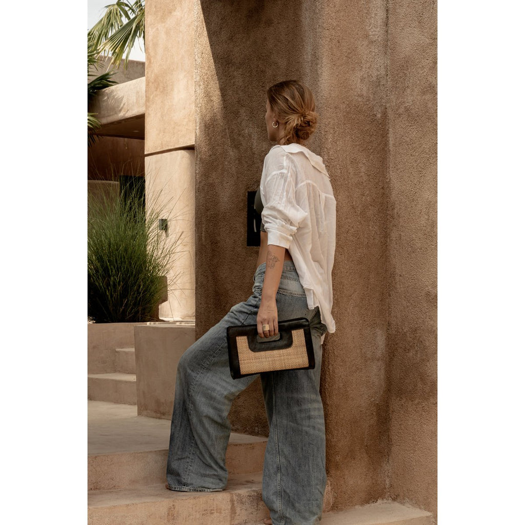 The Riviera Noir Clutch - Natural Black - LUXONAS HOME
