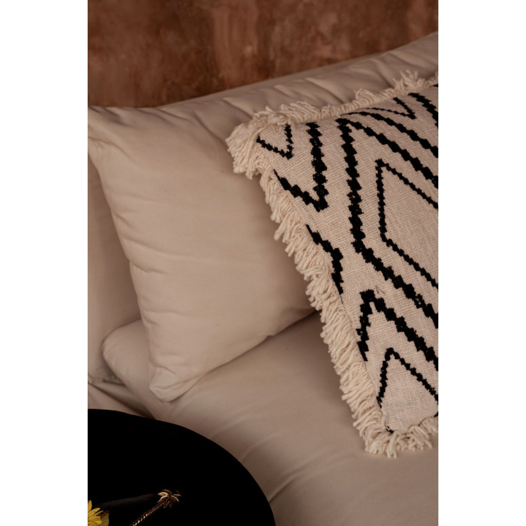 The Sahara Diamond Cushion Cover - Natural Black - LUXONAS HOME