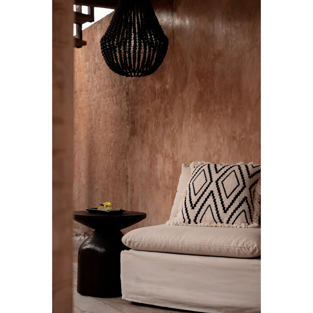The Sahara Diamond Cushion Cover - Natural Black - LUXONAS HOME