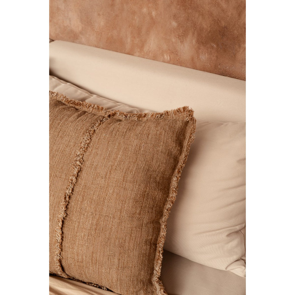 The Sahara Fringe Cushion Cover - Natural Brown - 50x50 - LUXONAS HOME