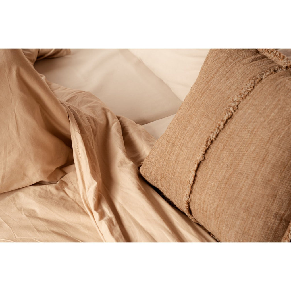 The Sahara Fringe Cushion Cover - Natural Brown - 50x50 - LUXONAS HOME