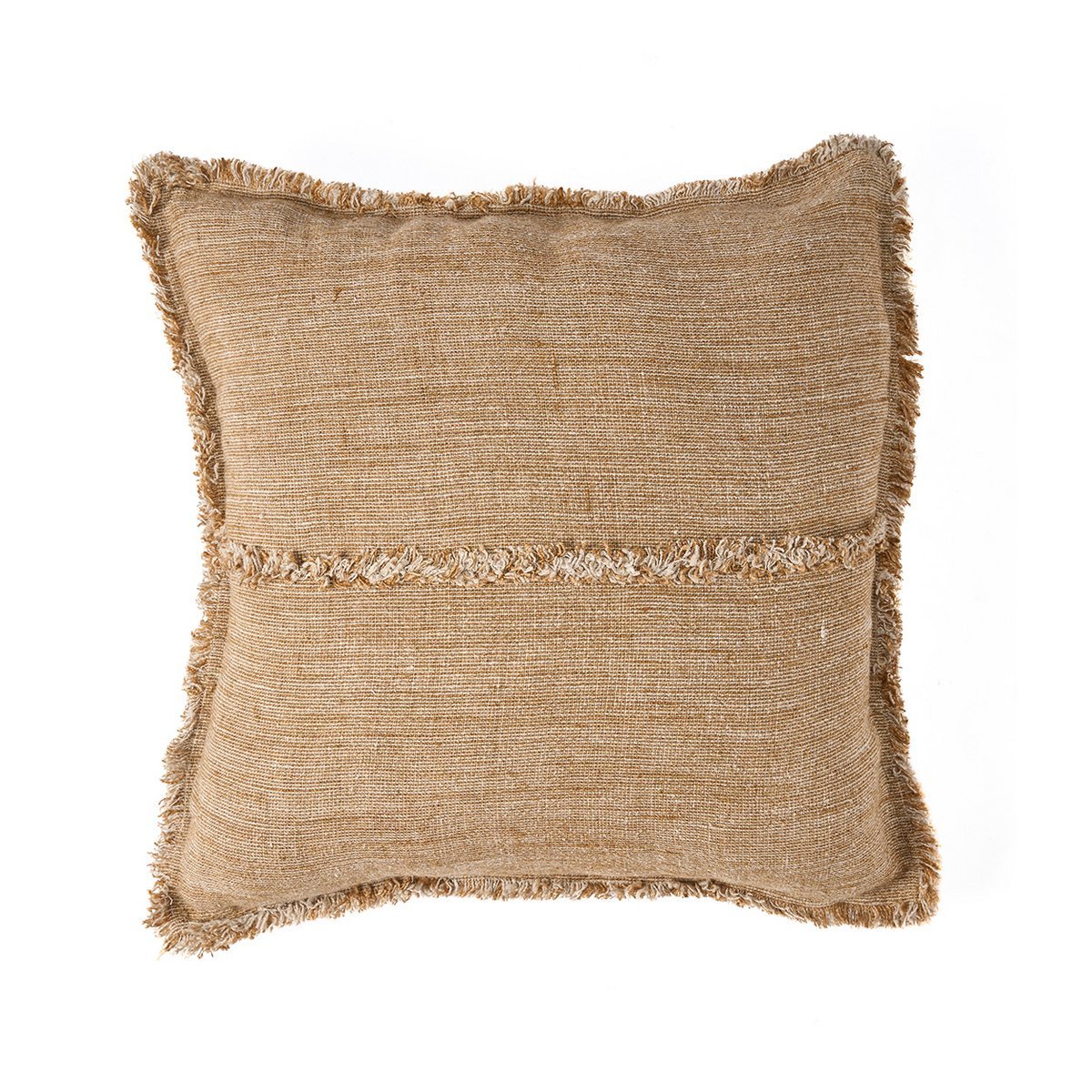 The Sahara Fringe Cushion Cover - Natural Brown - 50x50 - LUXONAS HOME