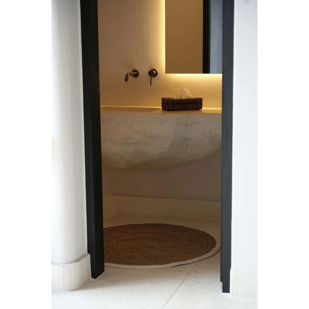 The Seagrass & Cotton Round Carpet - Natural White - 100 - LUXONAS HOME