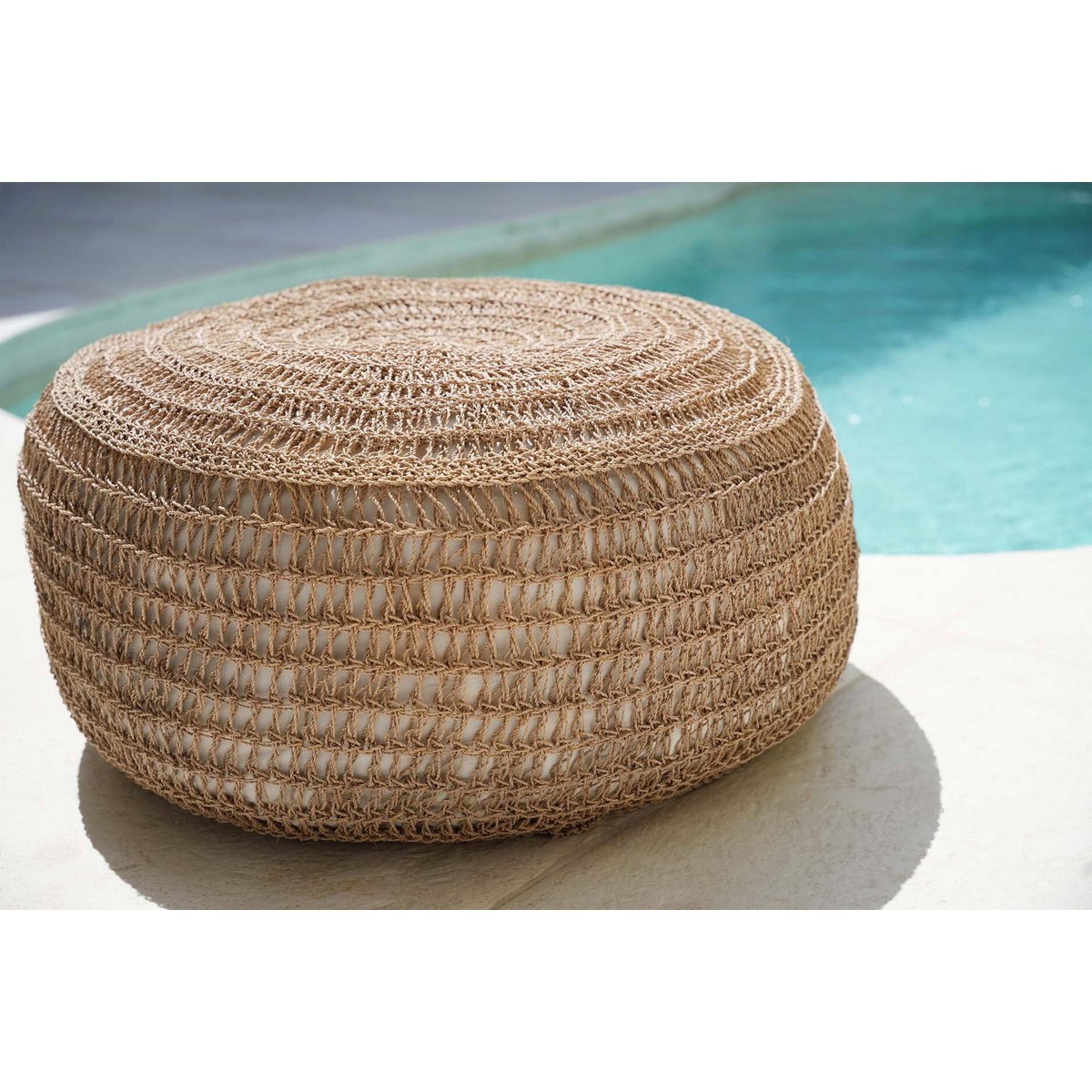 The Seagrass Pouffe - Natural - M - LUXONAS HOME