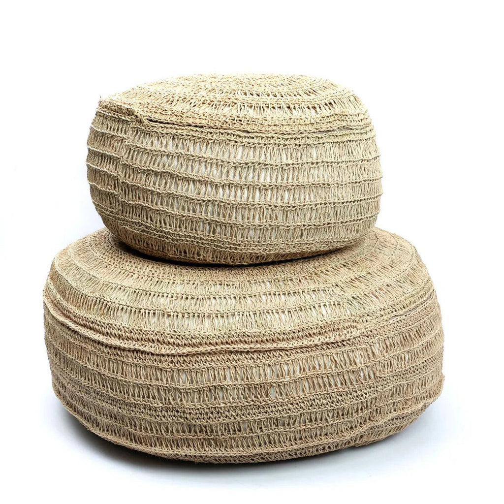The Seagrass Pouffe - Natural - M - LUXONAS HOME