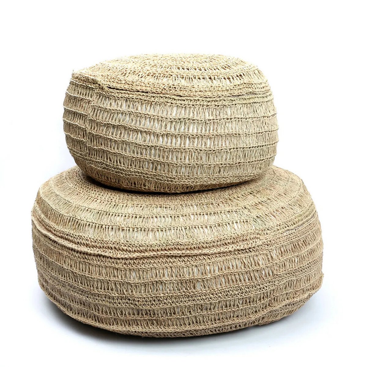 The Seagrass Pouffe - Natural - M - LUXONAS HOME