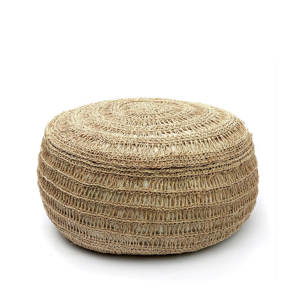 The Seagrass Pouffe - Natural - M - LUXONAS HOME