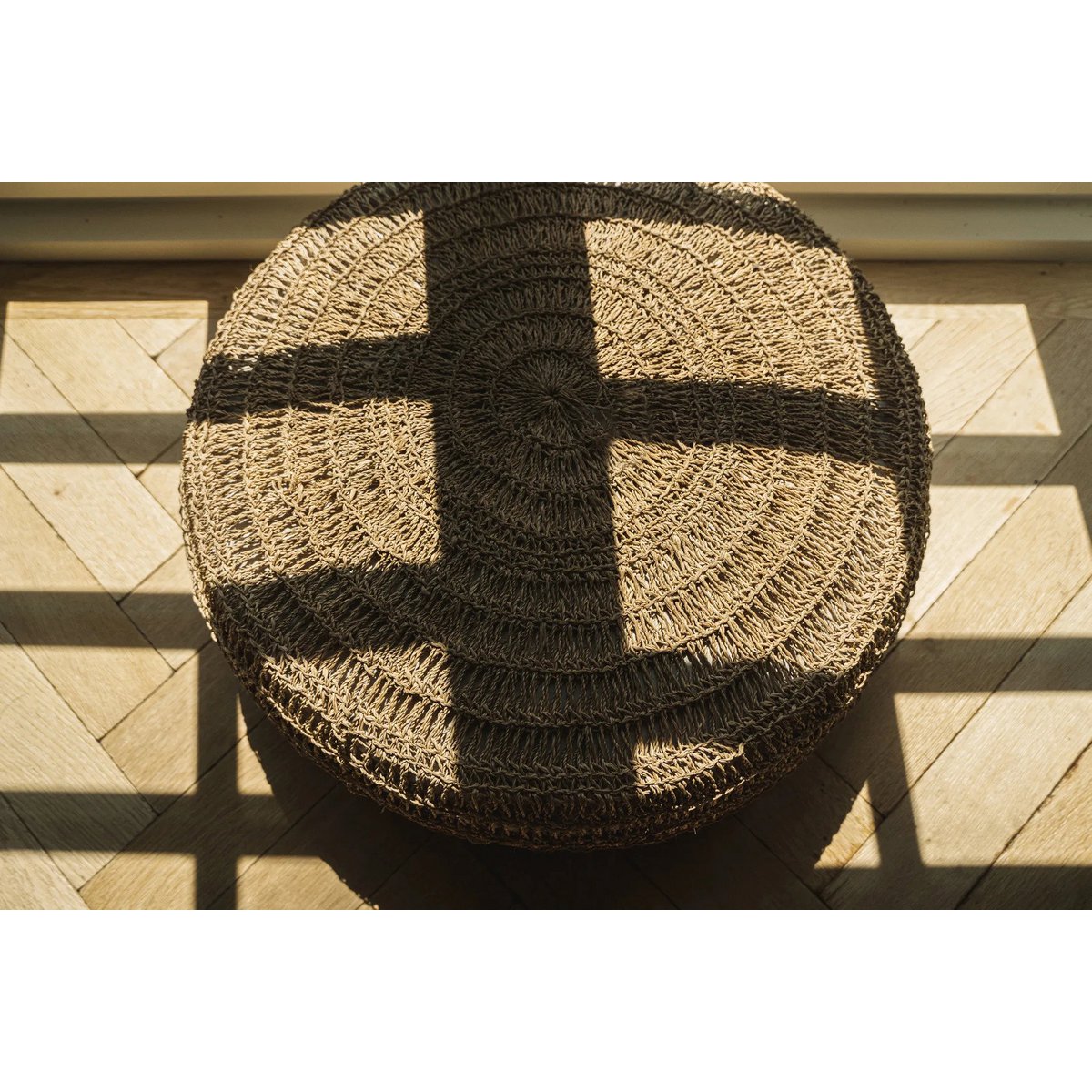 The Seagrass Pouffe - Natural - M - LUXONAS HOME