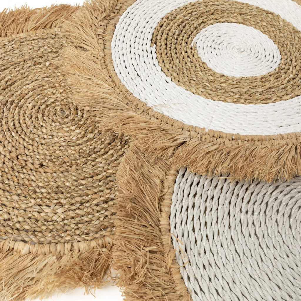 The Seagrass Raffia Placemat - Natural White - LUXONAS HOME