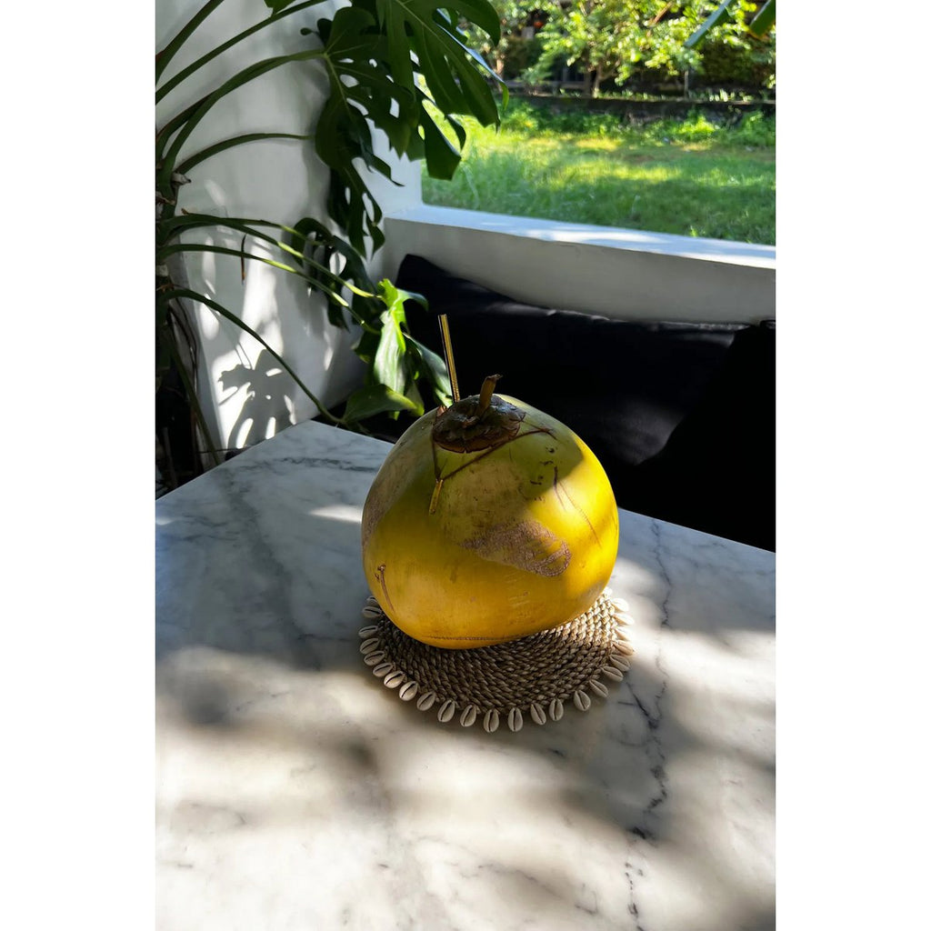 The Seagrass Shell Pan Coaster - Natural - LUXONAS HOME