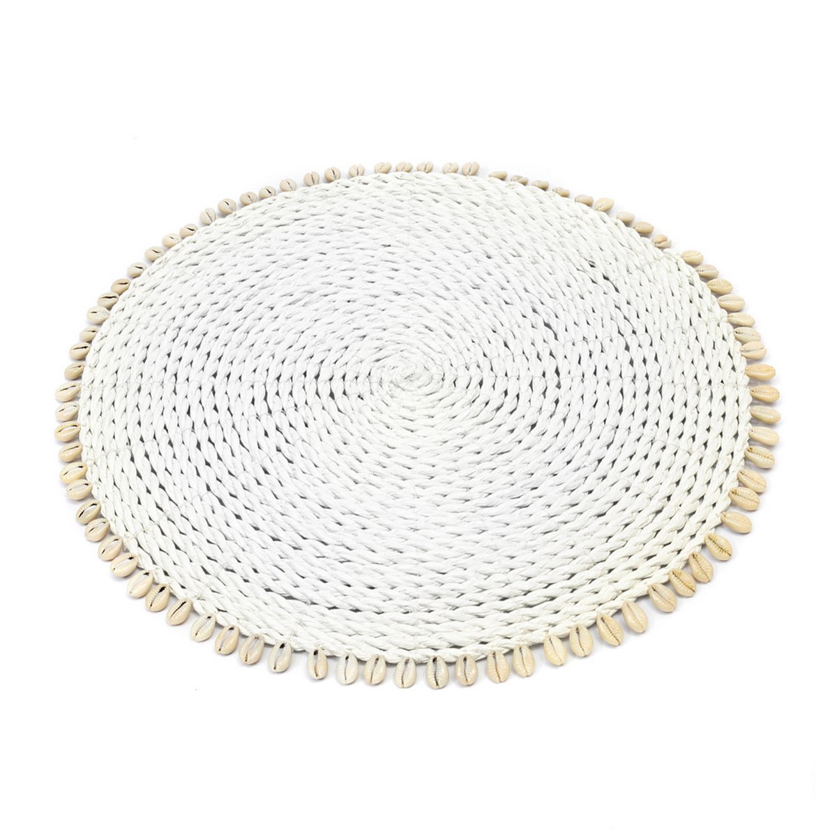The Seagrass Shell Placemat - White - LUXONAS HOME