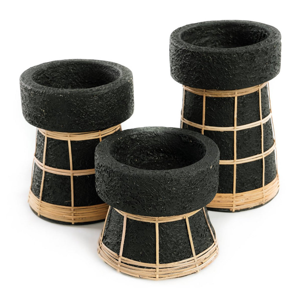 The Serene Candle Holder - Black Natural - S - LUXONAS HOME