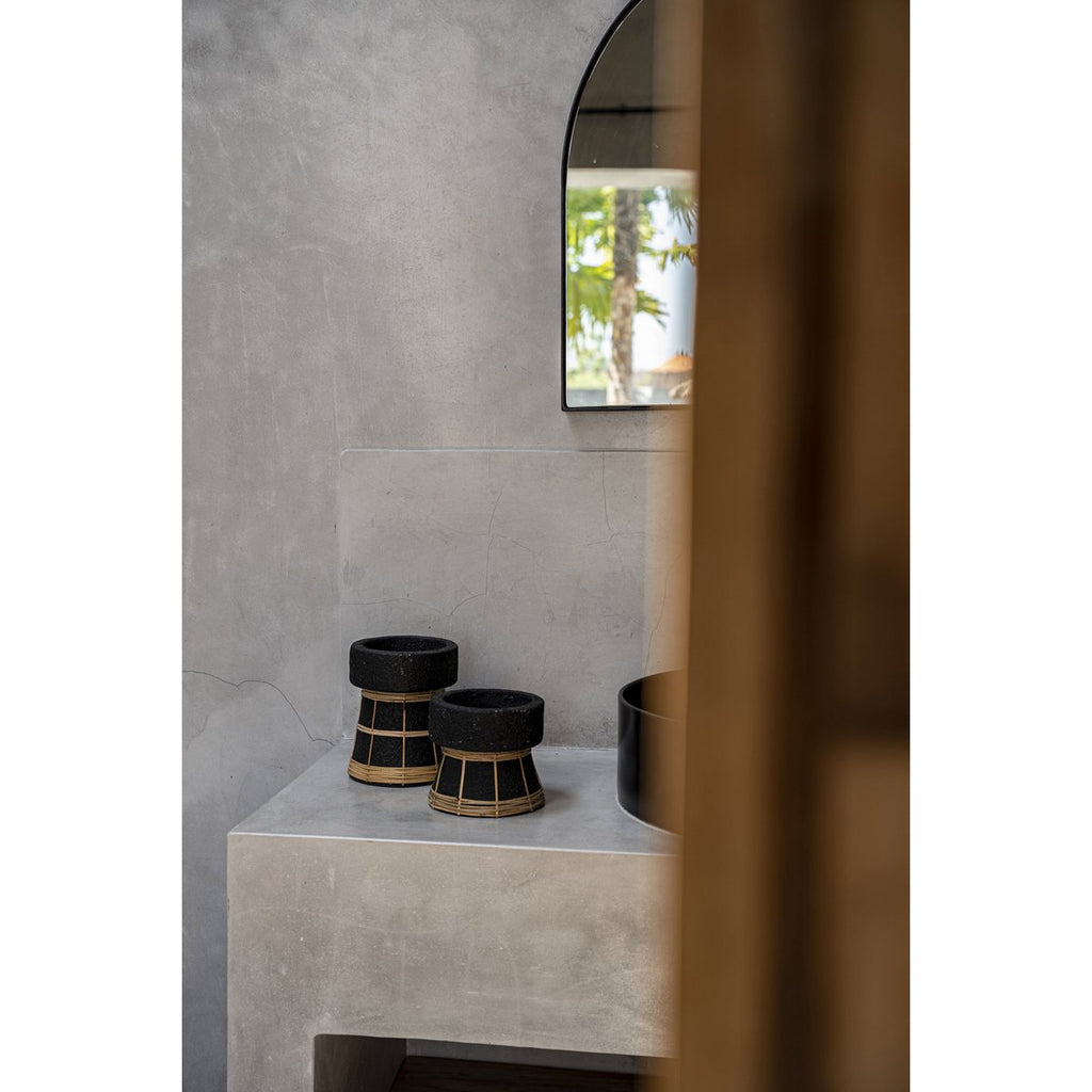 The Serene Candle Holder - Black Natural - S - LUXONAS HOME