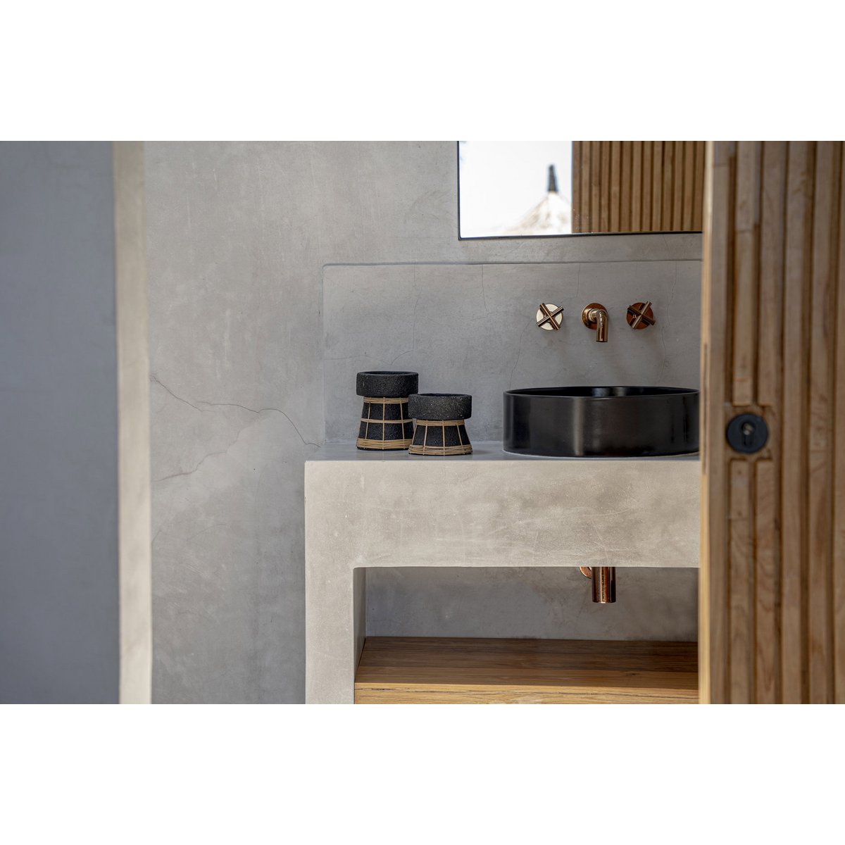 The Serene Candle Holder - Black Natural - S - LUXONAS HOME