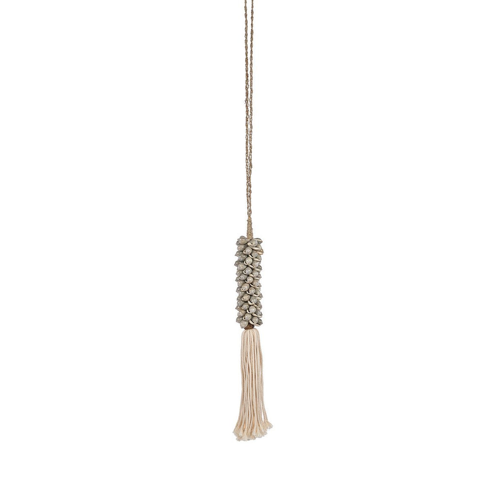The Shell & Cotton Tassel - Grey - LUXONAS HOME