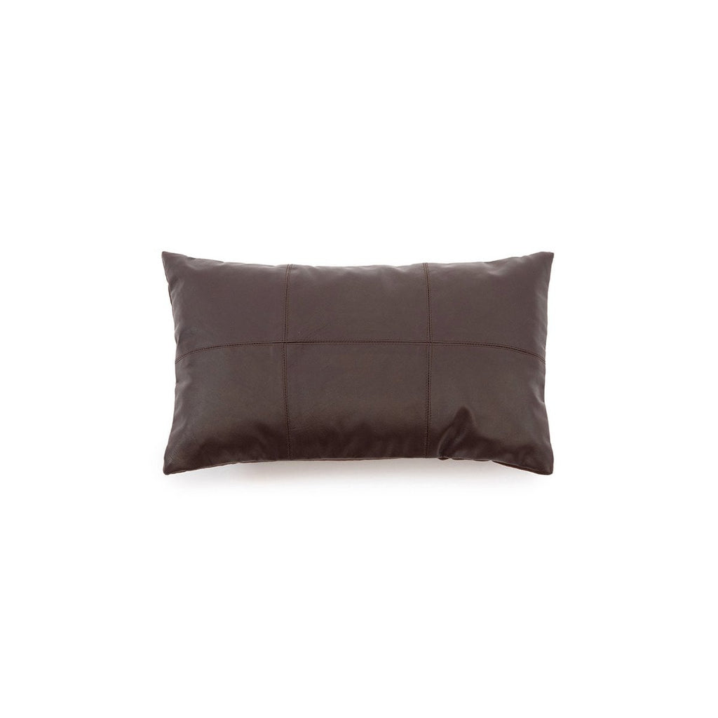 The Six Panel Leather Cushion Cover - Choco - 30x50 - LUXONAS HOME