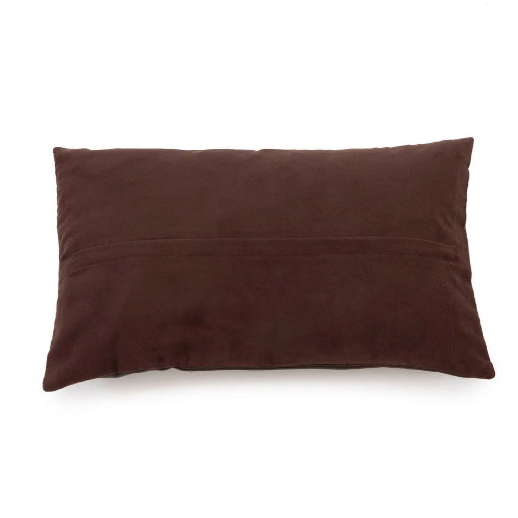 The Six Panel Leather Cushion Cover - Choco - 30x50 - LUXONAS HOME