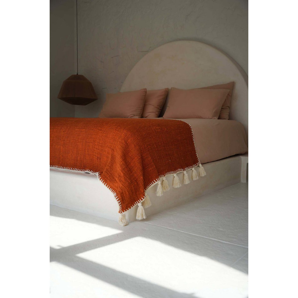 The Stitch Bed Throw - Terracotta - LUXONAS HOME
