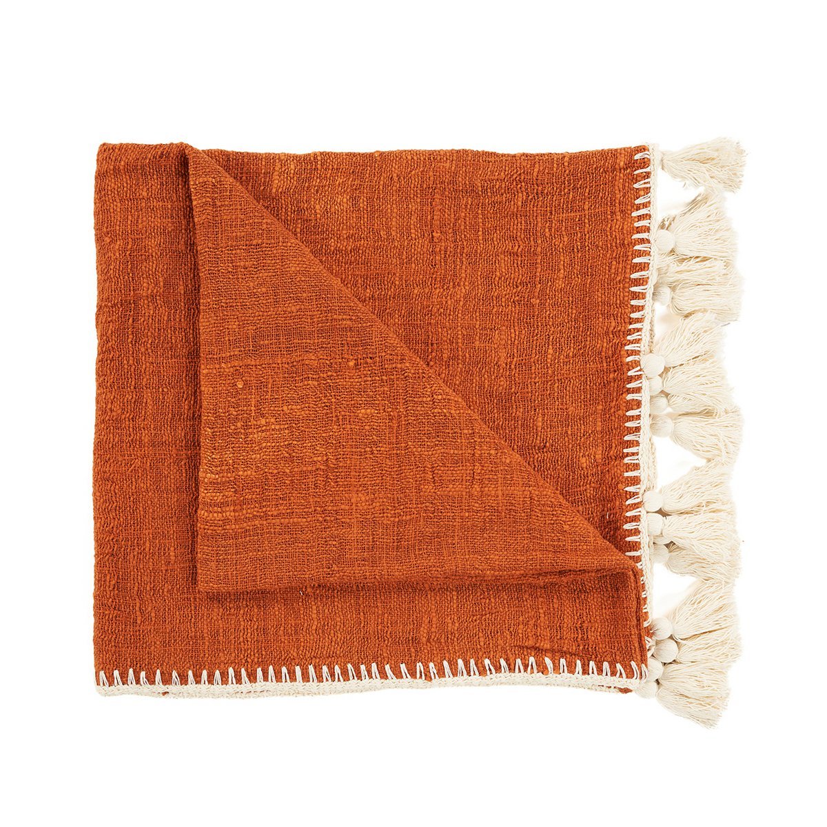 The Stitch Bed Throw - Terracotta - LUXONAS HOME