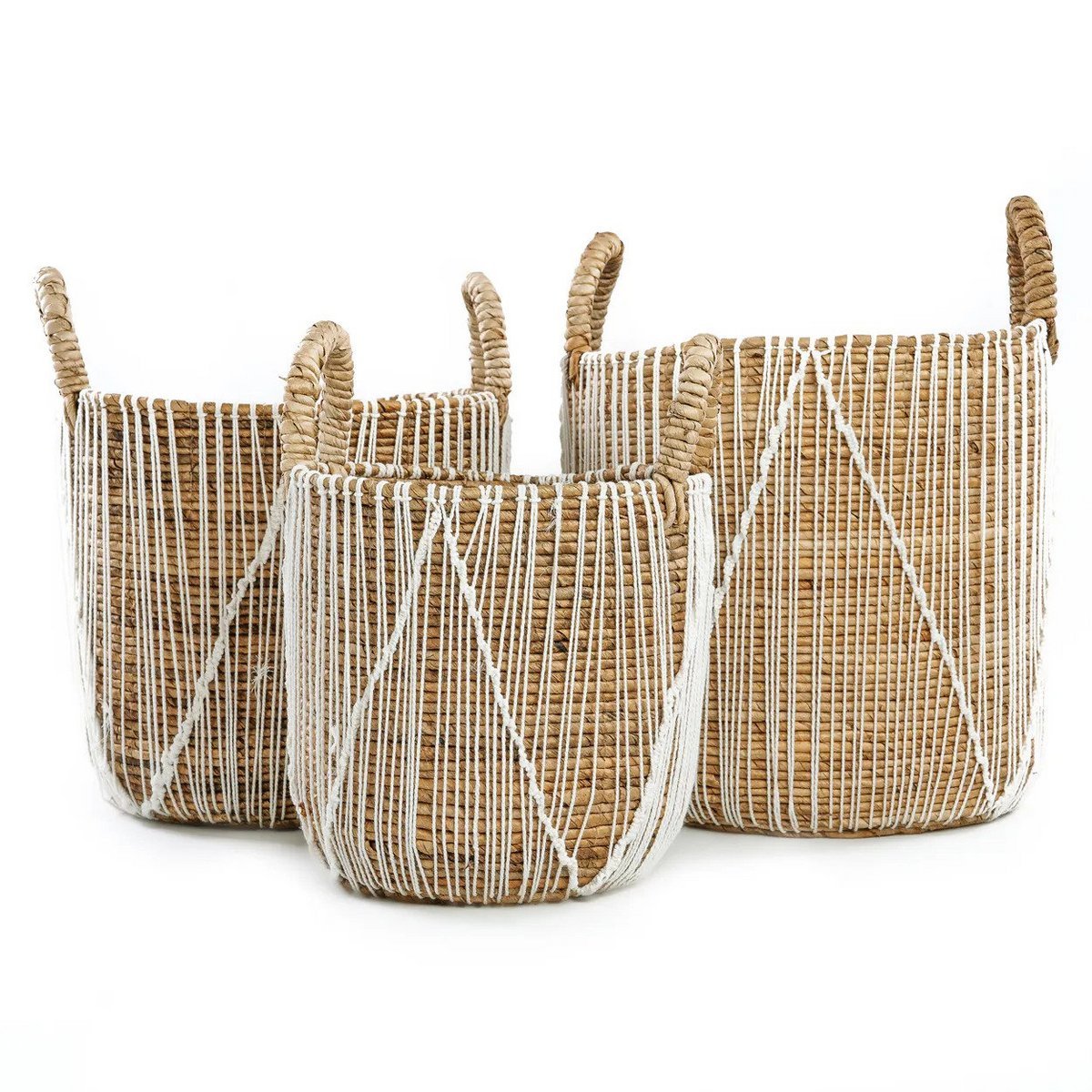 The Straight Stitched Macrame Basket - L - LUXONAS HOME