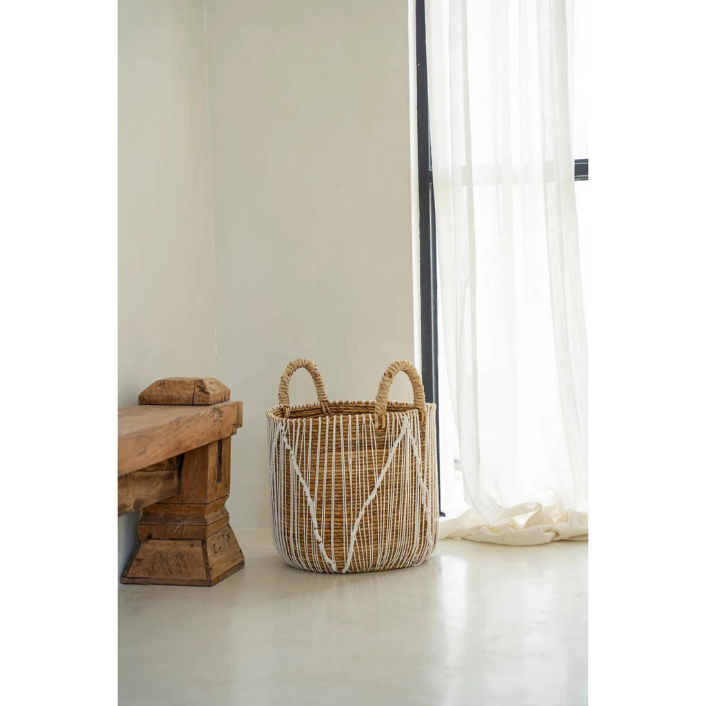 The Straight Stitched Macrame Basket - M - LUXONAS HOME