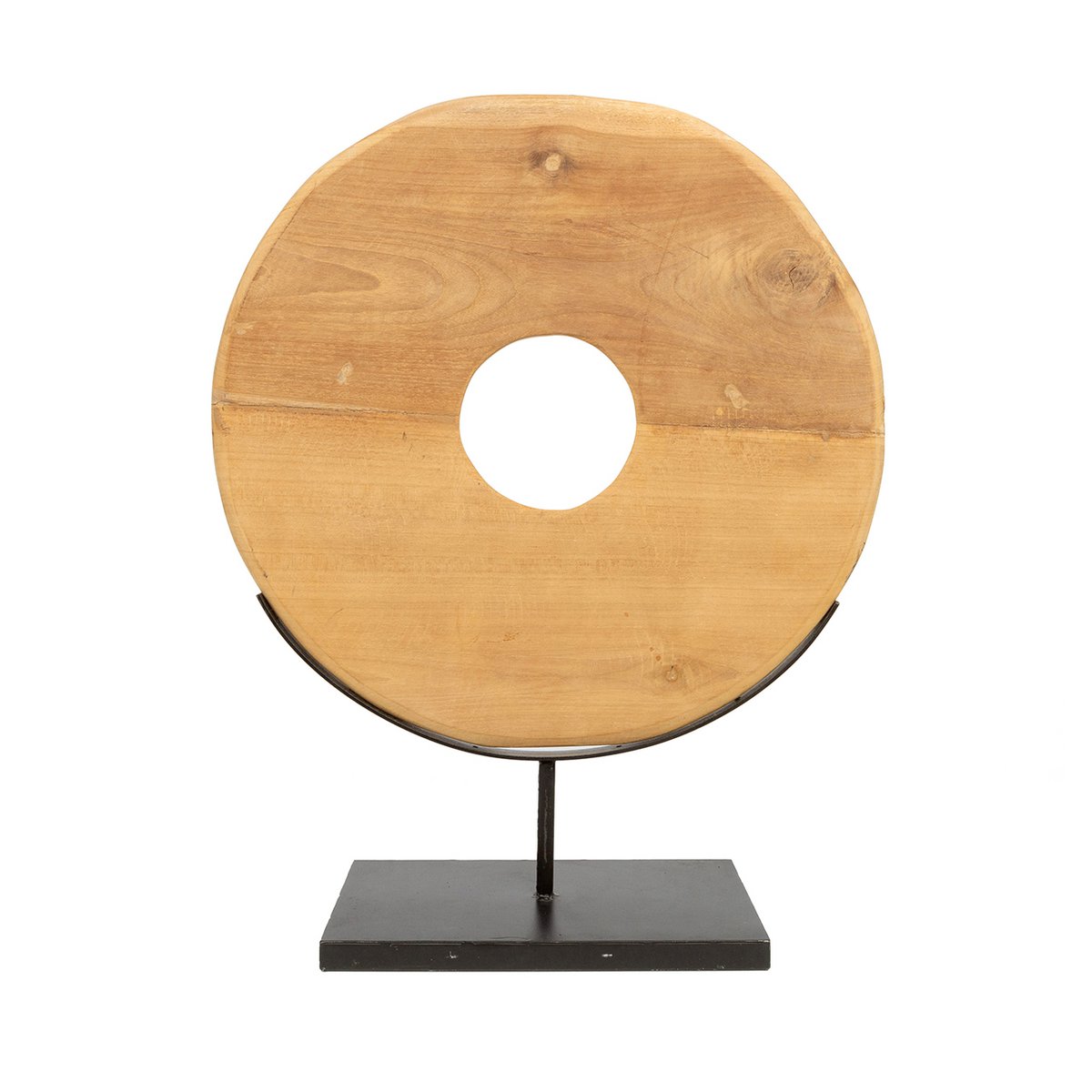 The Teak Disc on Stand - L - LUXONAS HOME