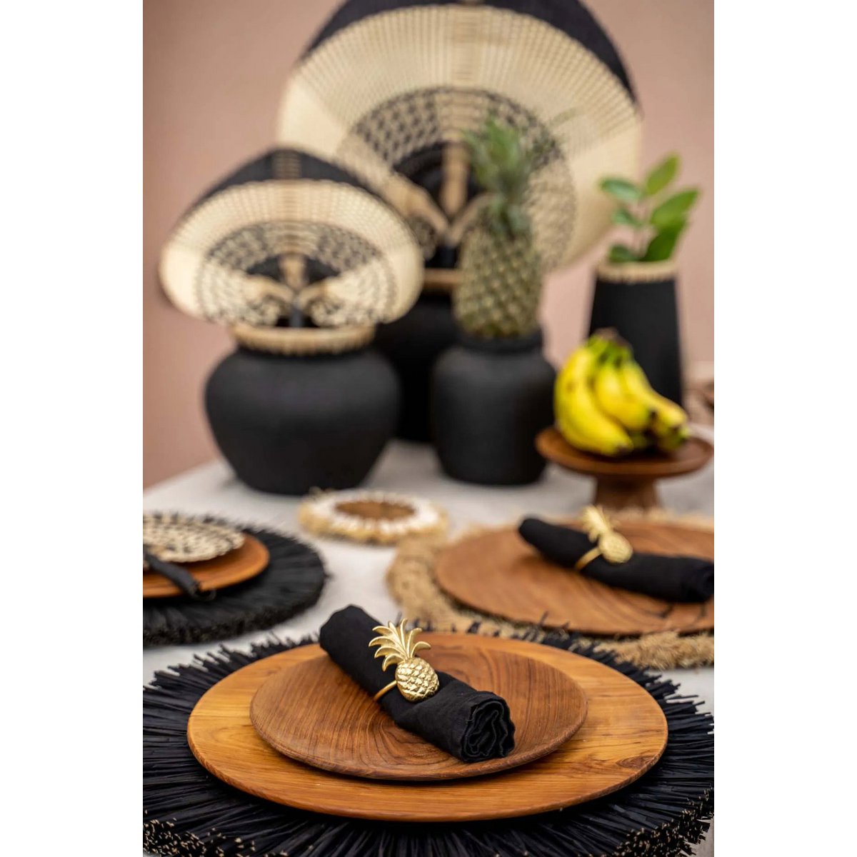 The Teak Root Round Plate - L - LUXONAS HOME