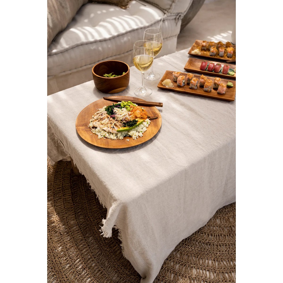 The Teak Root Round Plate - L - LUXONAS HOME