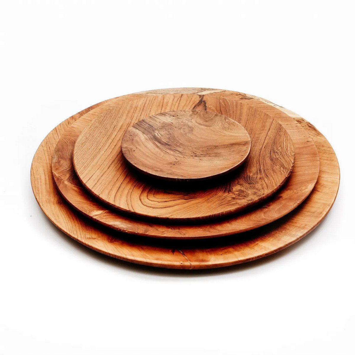 The Teak Root Round Plate - L - LUXONAS HOME