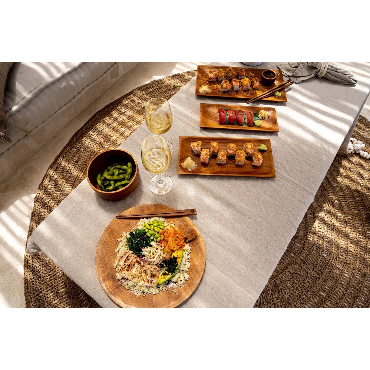 The Teak Root Sushi Plate - L - LUXONAS HOME