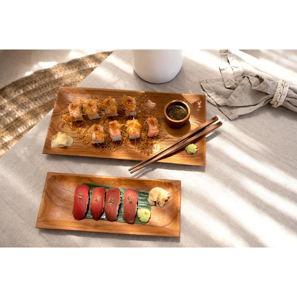 The Teak Root Sushi Plate - L - LUXONAS HOME