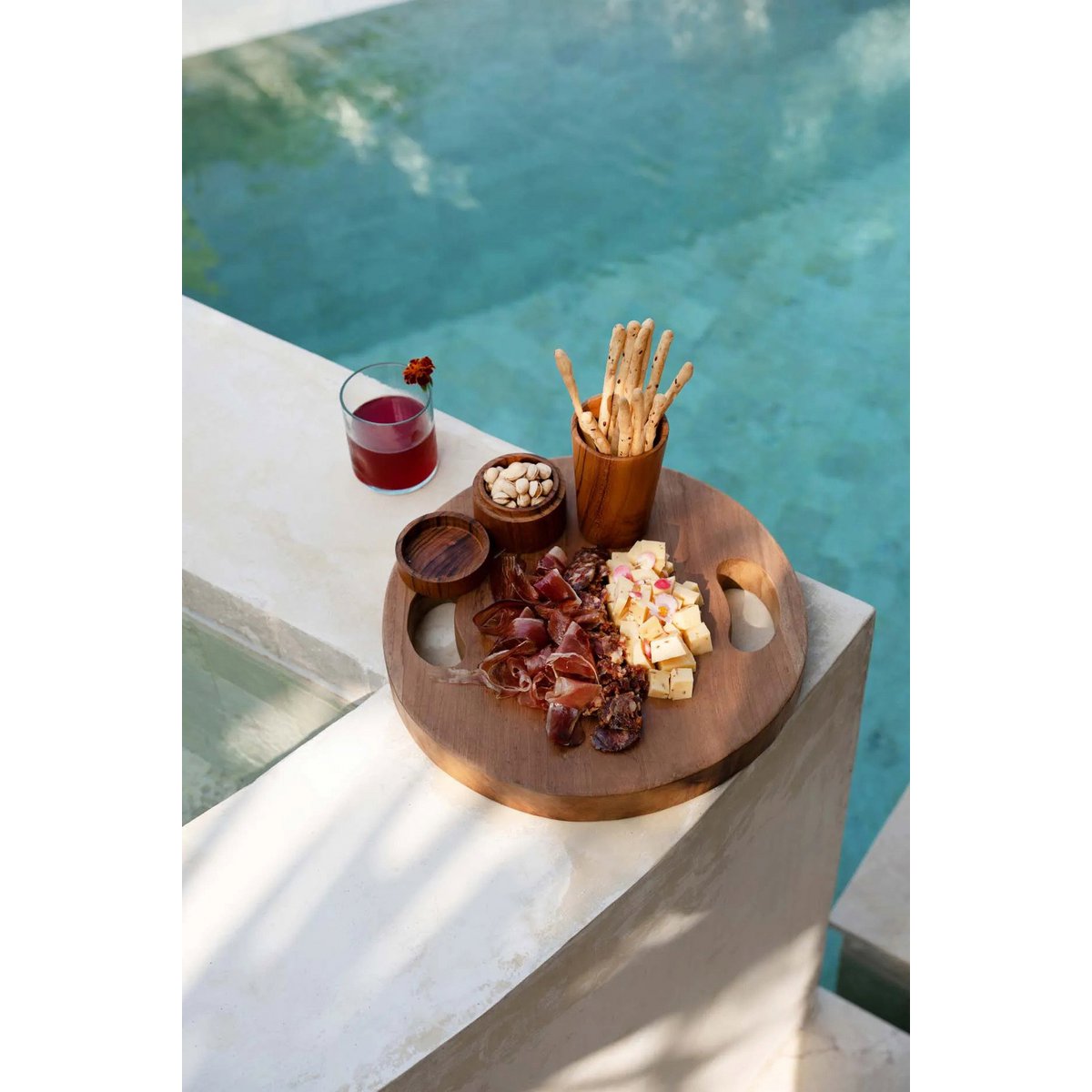 The Teak Root Tray - Natural - L - LUXONAS HOME