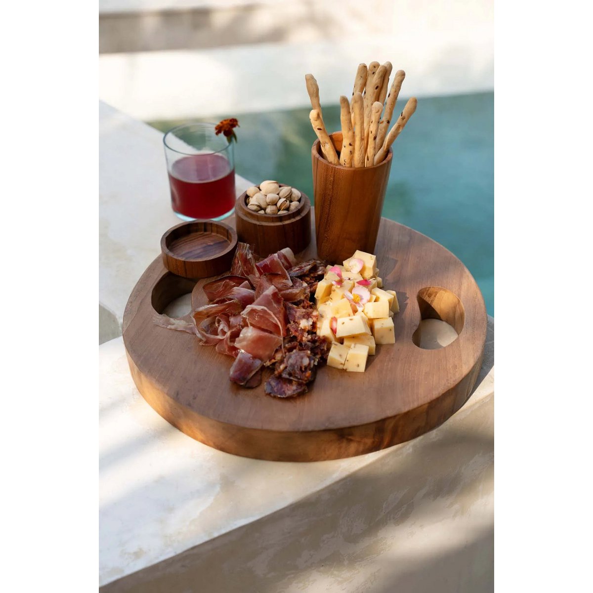 The Teak Root Tray - Natural - M - LUXONAS HOME