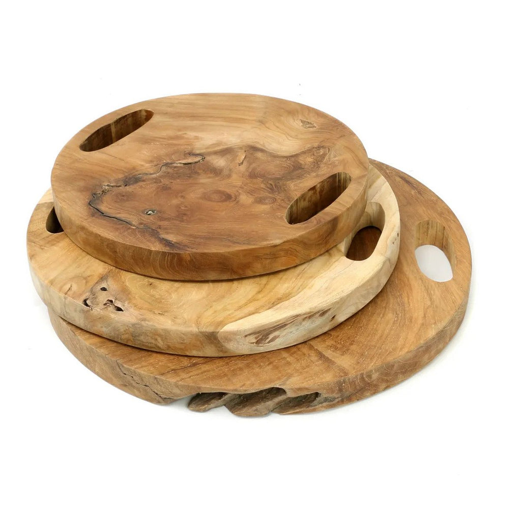 The Teak Root Tray - Natural - M - LUXONAS HOME
