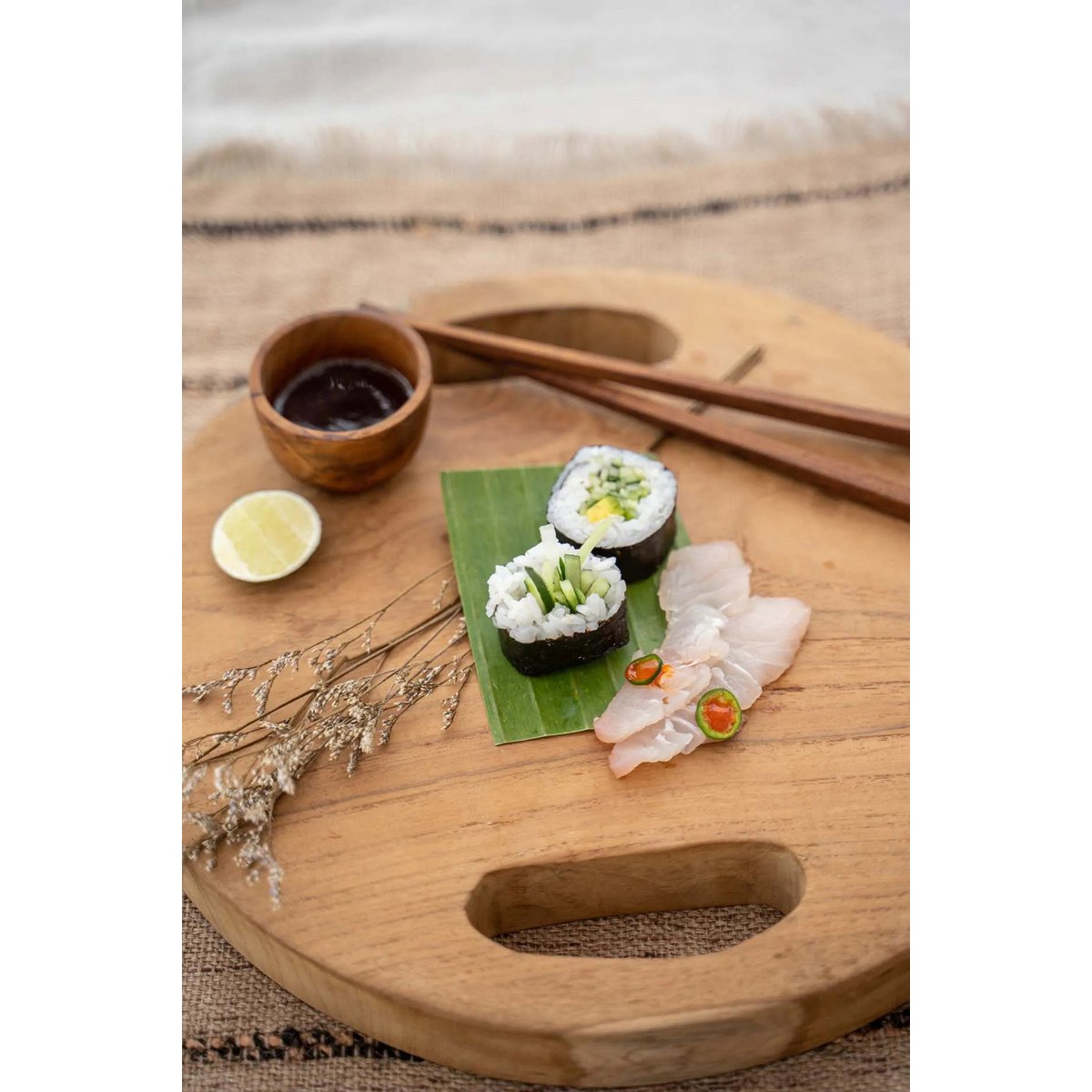 The Teak Root Tray - Natural - M - LUXONAS HOME