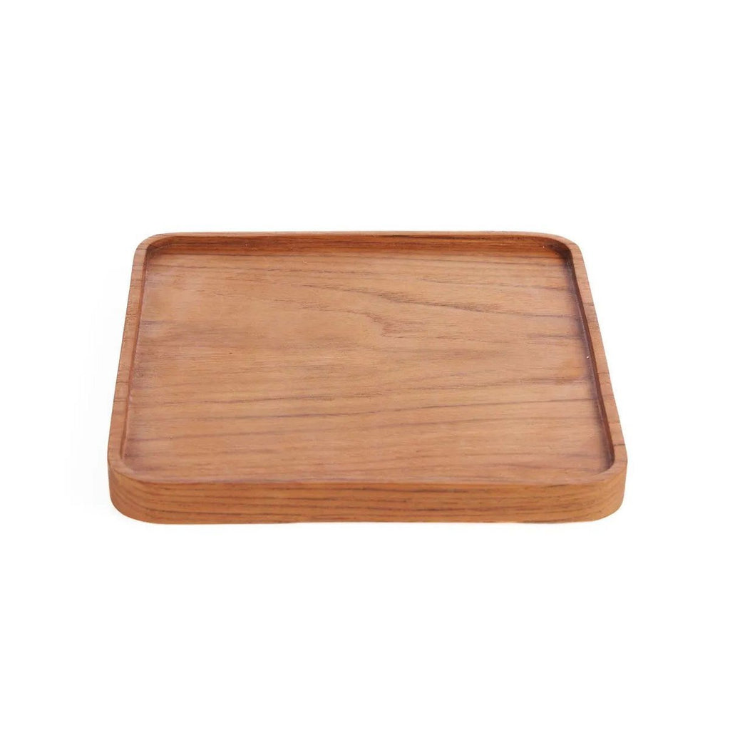 The Teak Square Plate - Natural - M - LUXONAS HOME