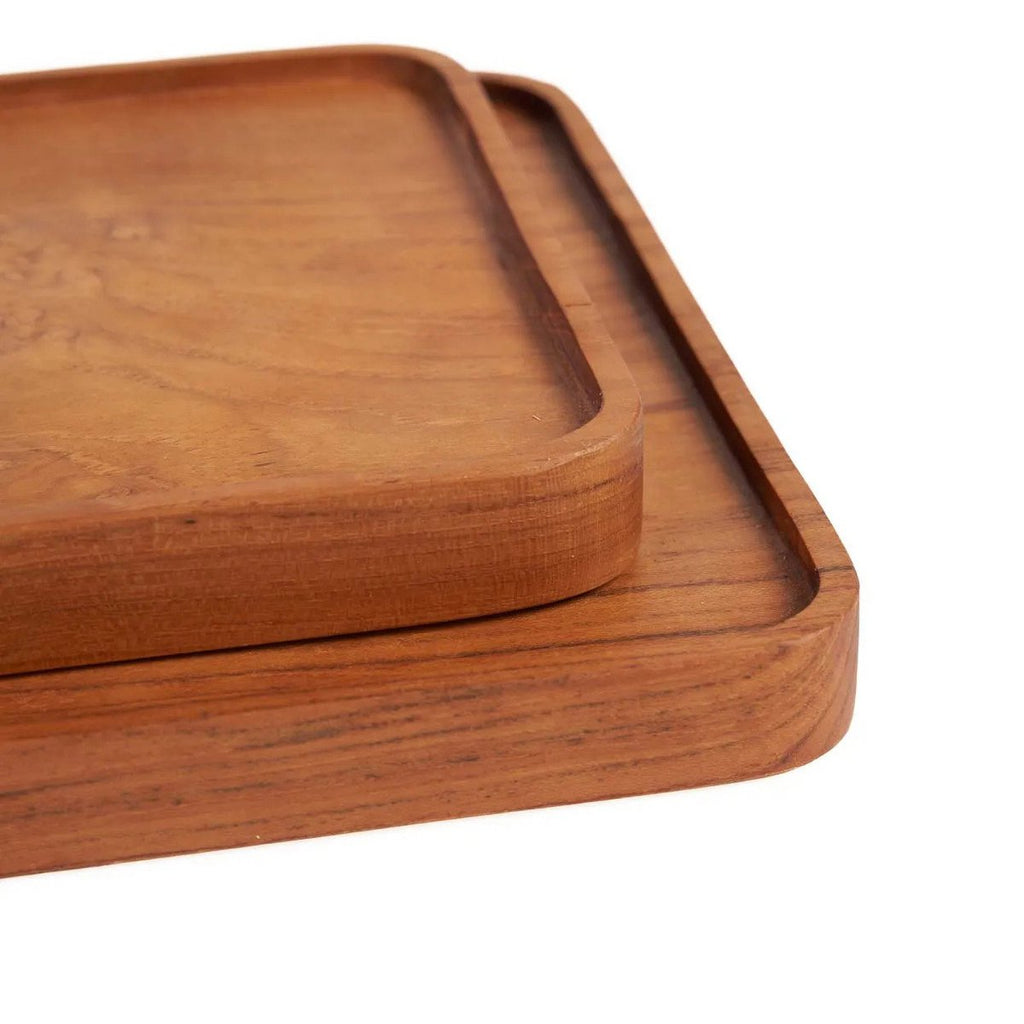 The Teak Square Plate - Natural - S - LUXONAS HOME