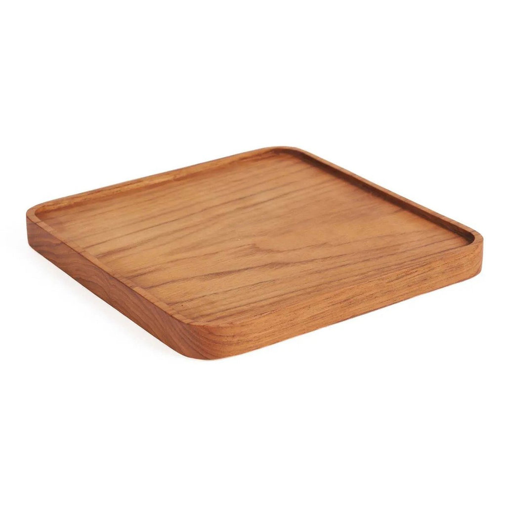 The Teak Square Plate - Natural - S - LUXONAS HOME