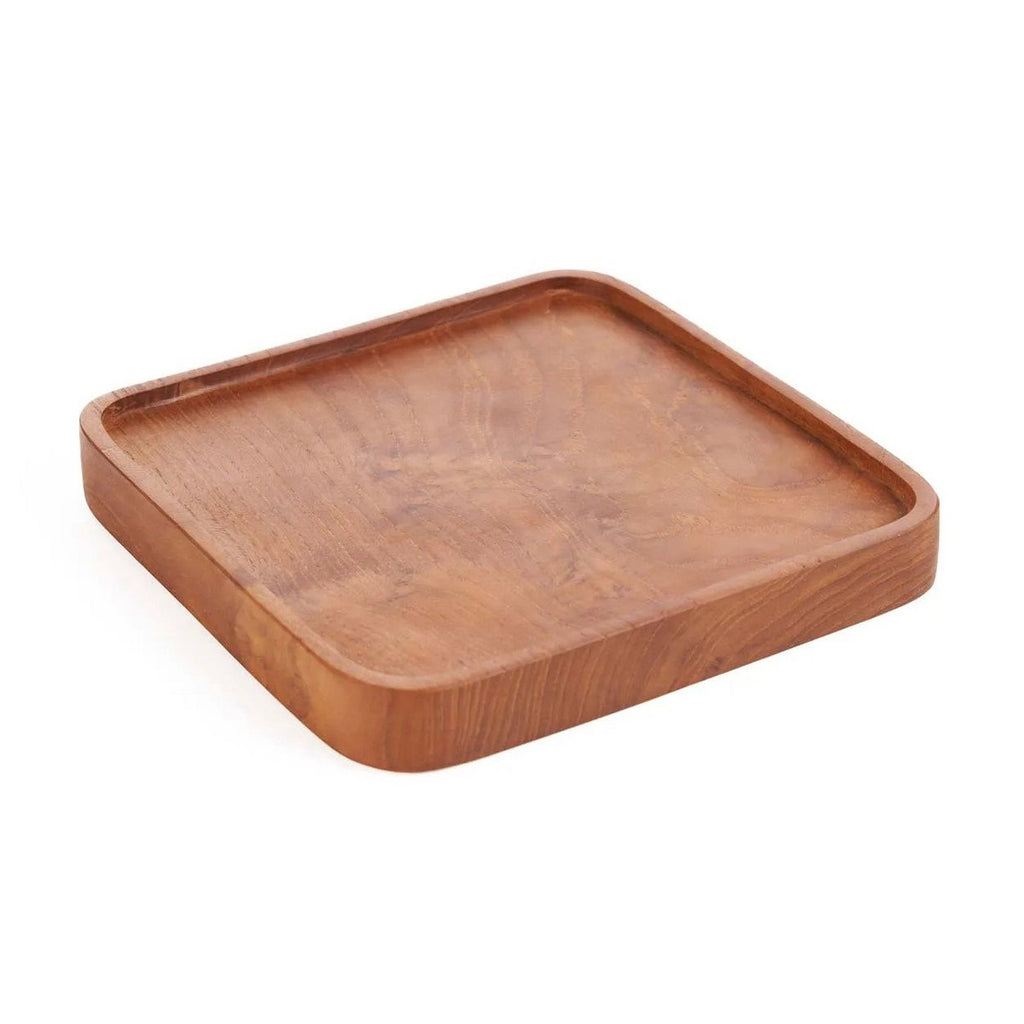 The Teak Square Plate - Natural - XS - LUXONAS HOME