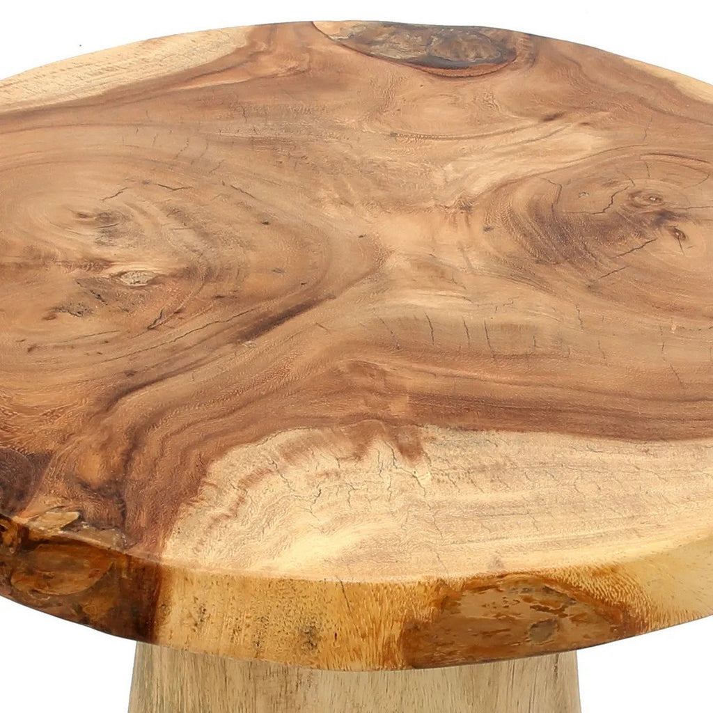 The Timber Conic Side Table - Natural - 50 - LUXONAS HOME