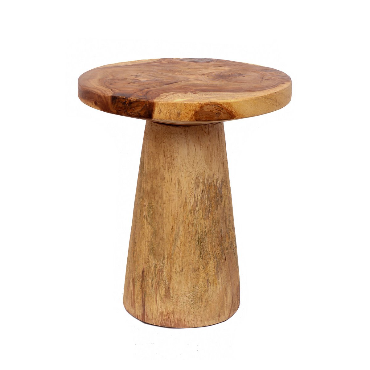 The Timber Conic Side Table - Natural - 50 - LUXONAS HOME